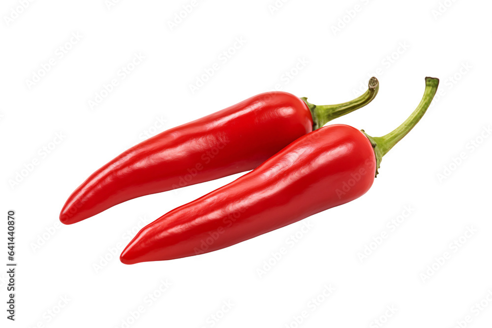 red hot chili peppers isolated on transparent background