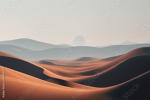 desert dunes in the sahara desert, 3 d rendering. computer digital drawingdesert dunes in the sahara