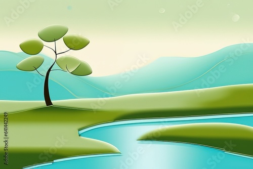 green tree in the forestgreen tree in the forestabstract creative tropical background design photo