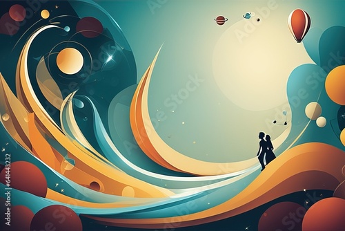 vector background with a man and womanvector background with a man and womanabstract background with photo