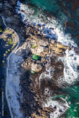 Aerial View of Sea Point and its tidal pool in Cape Town, western Cape, South Africa