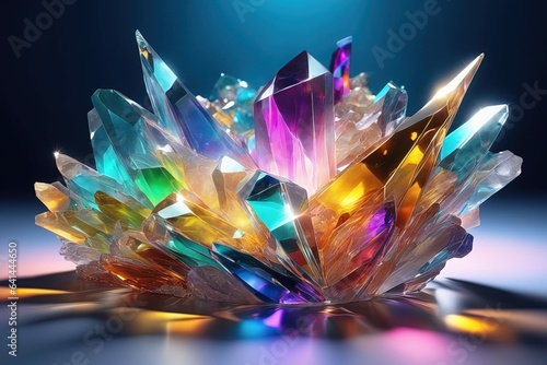 3 d rendering colorful crystal background3 d rendering colorful crystal backgroundcolorful crystals  photo