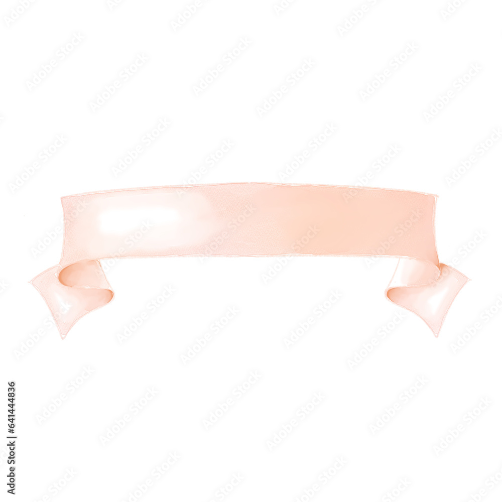 Watercolor Cream Ribbon Banner Watercolor Cream Ribbon Banner