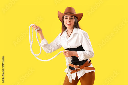 Beautiful cowgirl with lass...