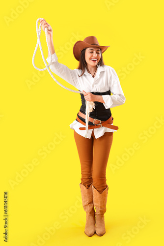 Beautiful cowgirl with lass...