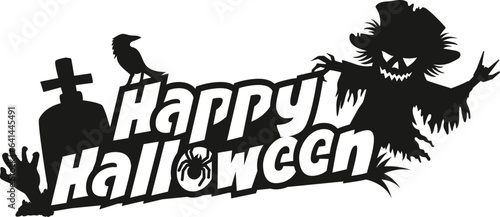 Halloween-Silhouetten Schriftzug. Für Lasercutting, CNC-Fräsen und Folienplott optimiert.