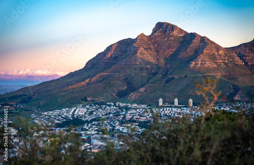 View of Cape Town from Signall hill viewpoint, in Western Cape, South Africa photo