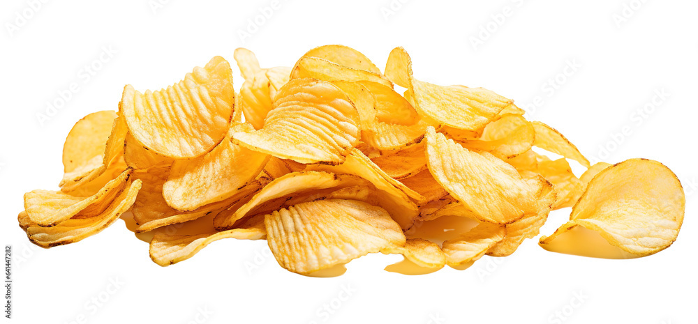 potato chips on white background potato chips on white background