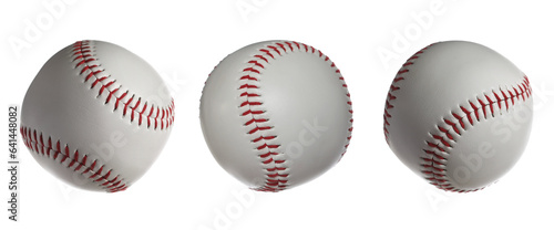 Canvas Print Set new baseball ball in flight isolated on white, clipping