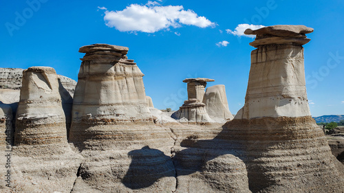 The Hoodoos rock formations in the Drumheller, Alberta, Canada badlands