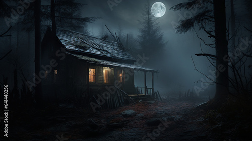 spooky old shack in the woods