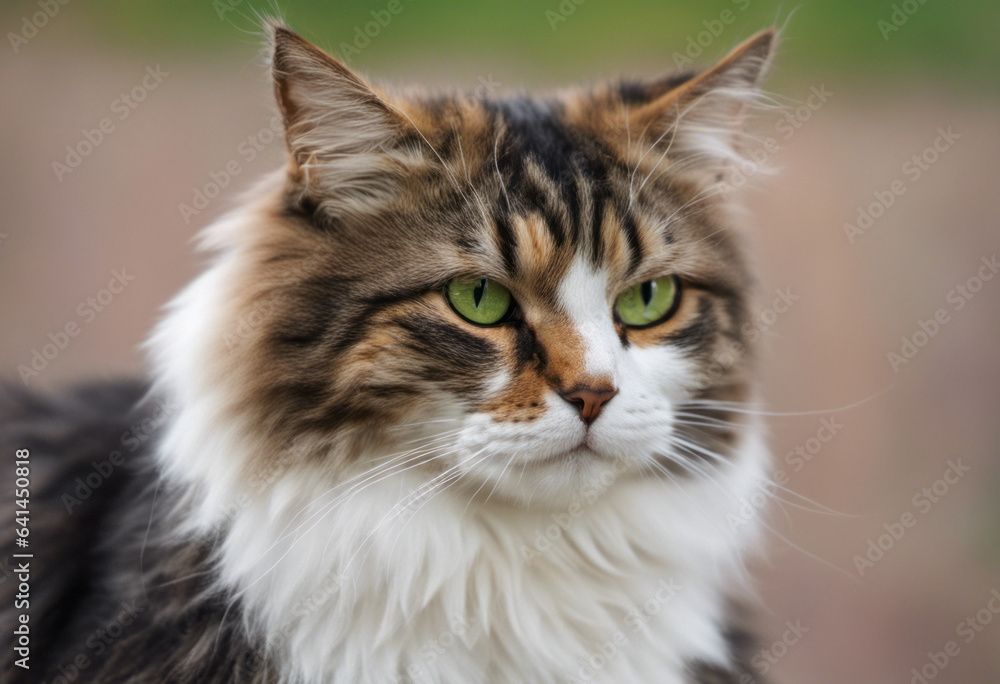 Beautiful Cat Sitting In The Grass Beautiful Cat Sitting In The Grass