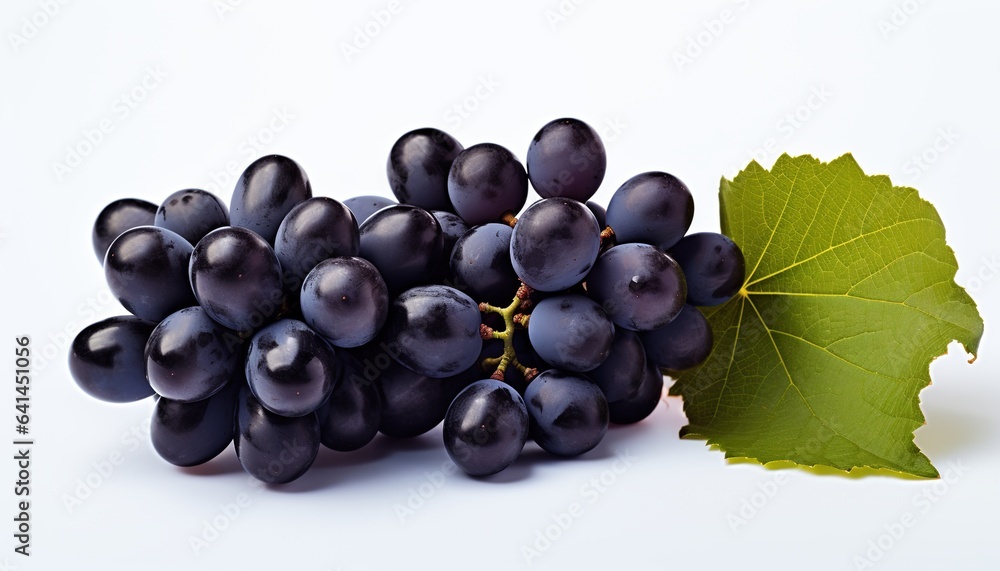 Fototapeta premium Black grapes in white background