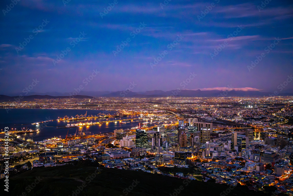 View of Cape Town from Signall hill viewpoint, in Western Cape, South Africa