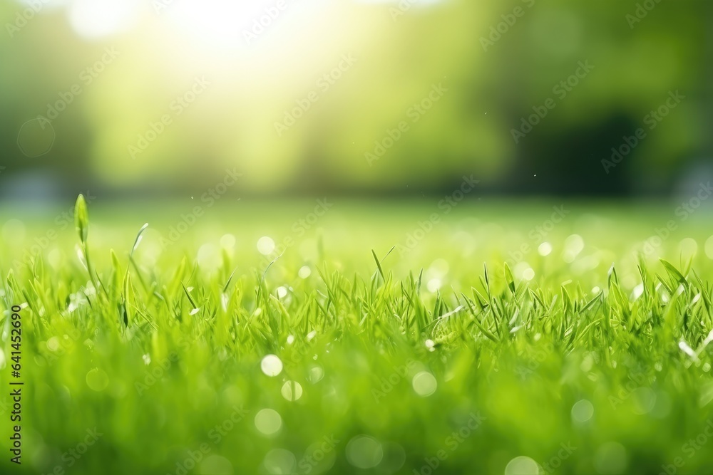 Spring and nature background concept Closeup green grass