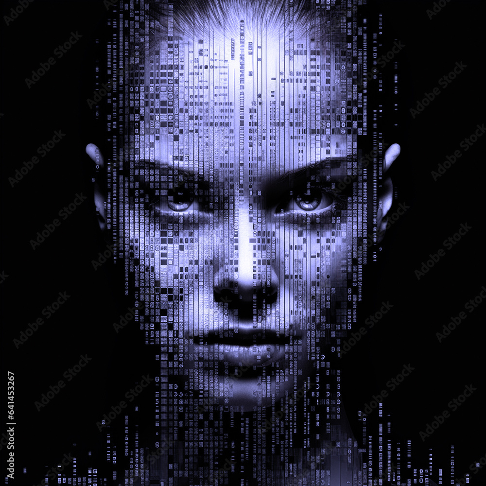 female ASCII portrait of a woman facing straight on female ASCII portrait of a woman facing straight on