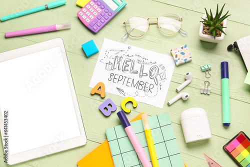 Card with text HELLO SEPTEM...