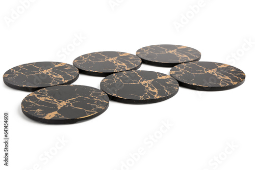 Set of stylish table coaste...