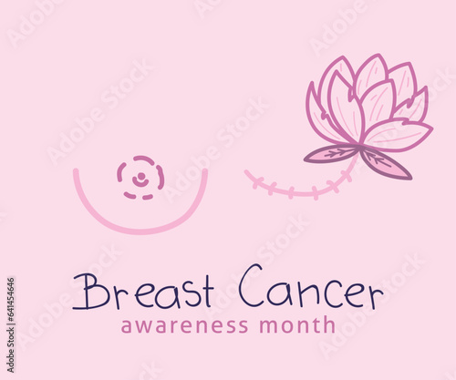 Breast cancer awareness, mana cancer hand drawn vector, breast cancer surgery