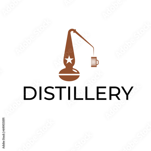Distillery tank logo. Essence of craftsmanship and spirits. Perfect for beverage brands. Vector illustration.