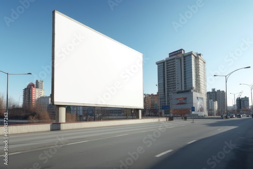 Big empty billboard in big city  empty billboard with copy space for text or content  empty billboard mockup in big city. Place for advertising.