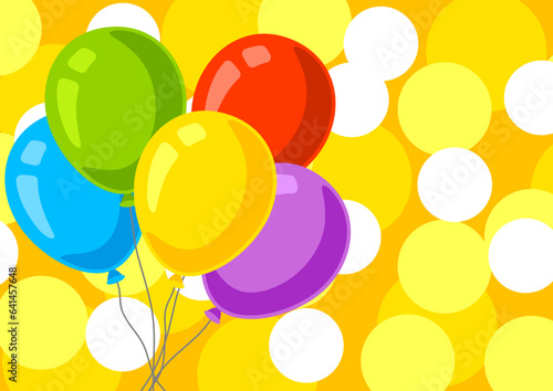 Color balloons background. Happy Birthday and party illustration.