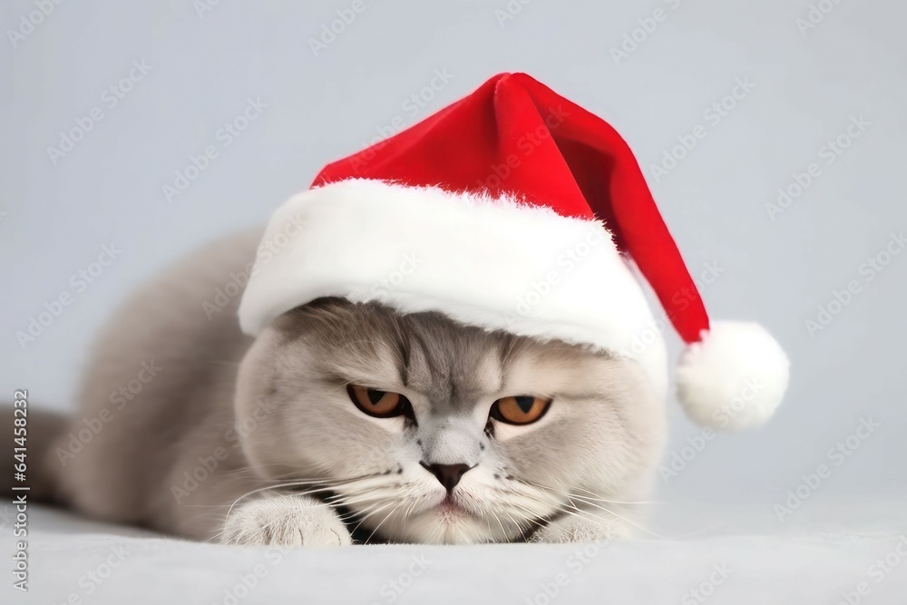 Cute christmas kitty sad. Generate Ai Cute christmas kitty sad. Generate Ai