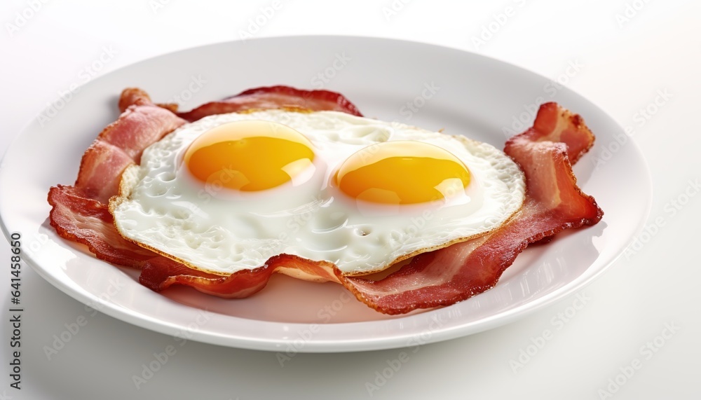 Fried eggs and bacon on a plate Fried eggs and bacon on a plate