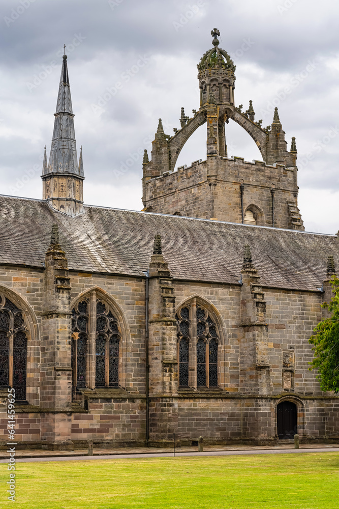 Set of historic buildings of medieval construction of the University of Aberdeen, Scotland, UK.