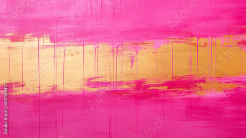 Paintbrush Stroke Background in Pink & Gold Created with Generative AI Technology