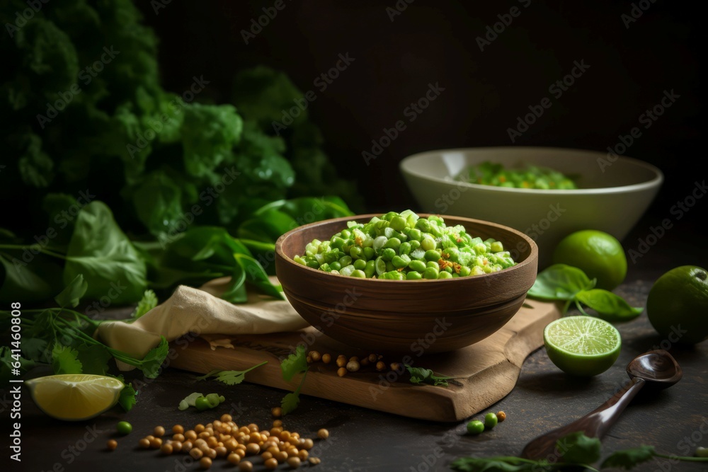 Green moong salad bowl. Generate Ai Green moong salad bowl. Generate Ai