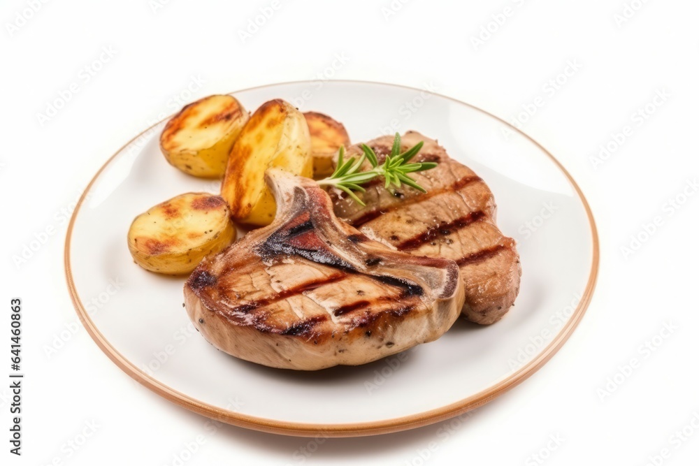 Grilled pork steak food. Generate Ai