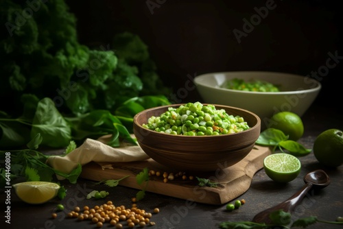 Green moong salad bowl. Generate Ai