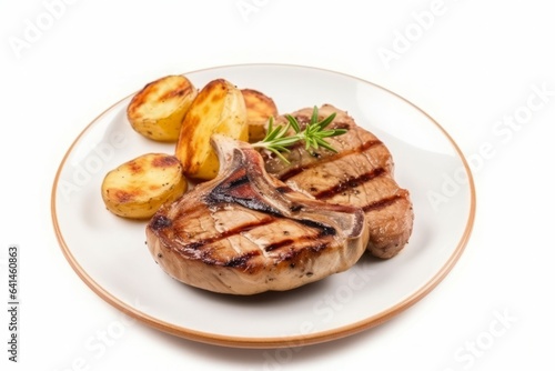Grilled pork steak food. Generate Ai