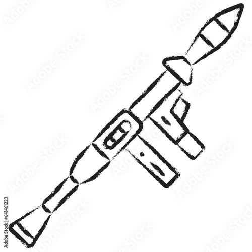 Hand drawn rocket launcher icon
