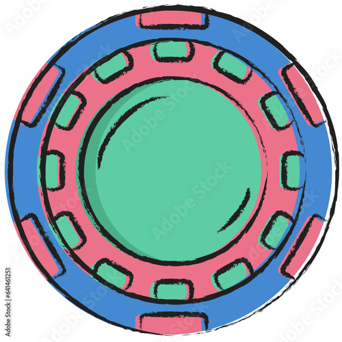 Hand drawn Casino chip icon