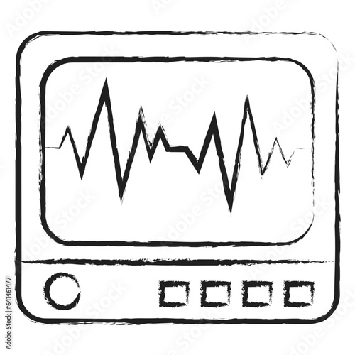 Hand drawn icu monitor icon