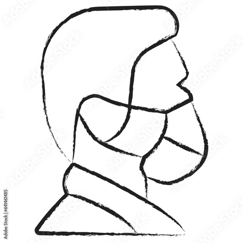 Hand drawn Male With Mask icon