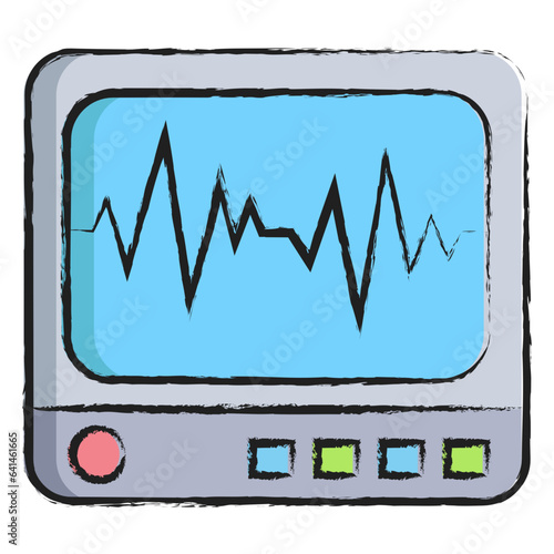 Hand drawn icu monitor icon