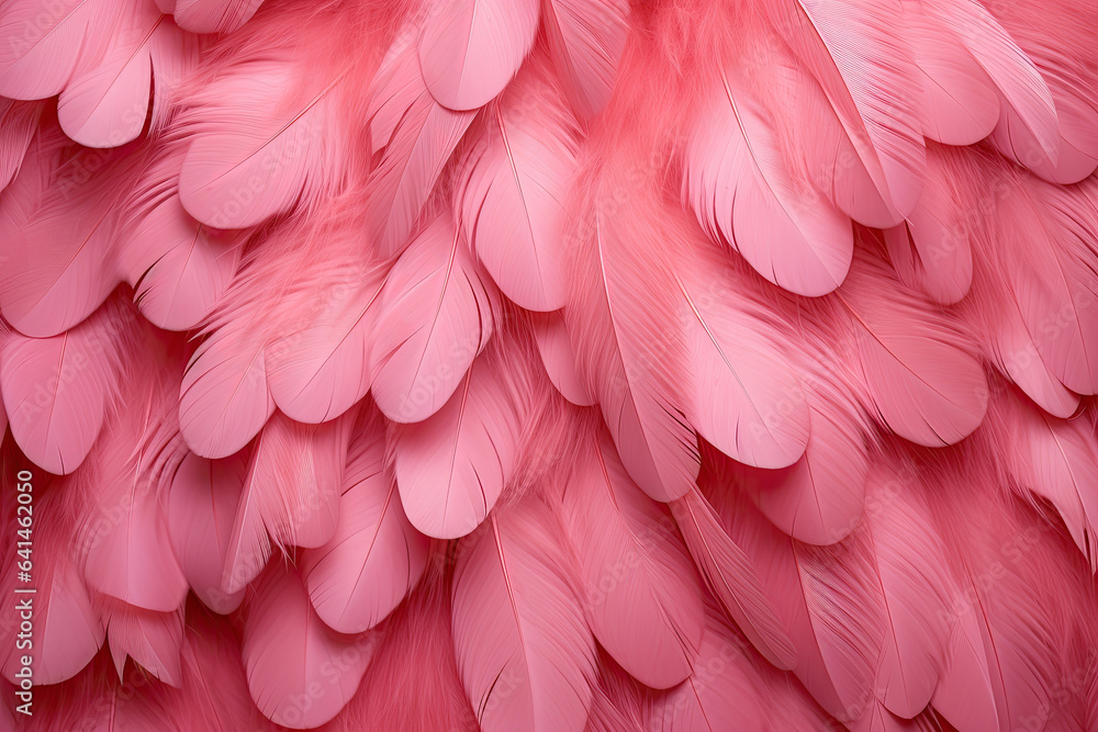 fondo abstracto romantico con hermosas plumas rosas anaranjadas de flamenco