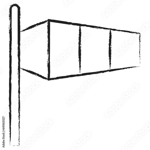 Hand drawn Wind flag icon