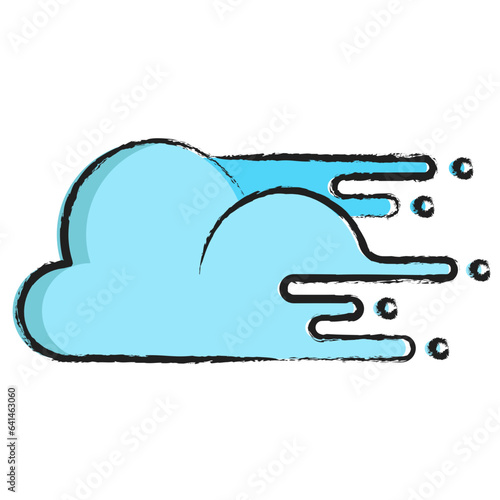 Hand drawn Moving cloud icon