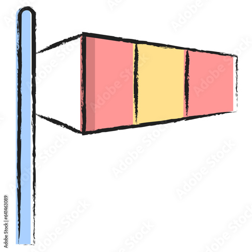 Hand drawn Wind flag icon
