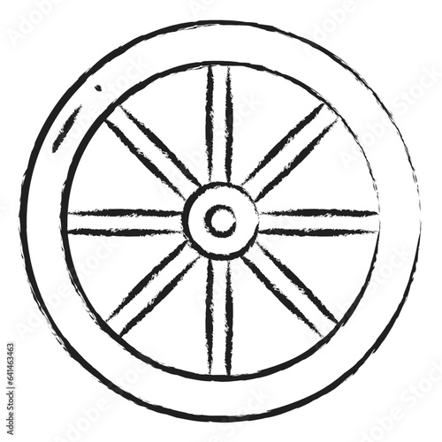 Hand drawn wheel icon