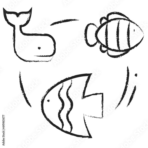 Hand drawn Fish-Ichthyology icon