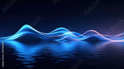Sound neon wave illustration , neon waves, sound vibrations, neon color. generative ai