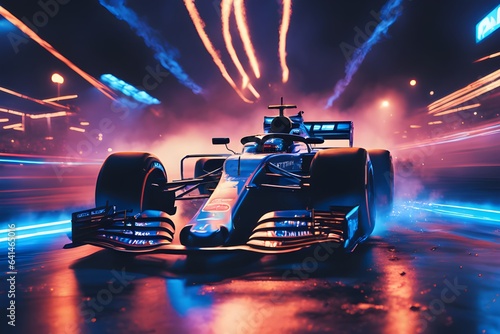 Futuristic Racing Formula in an Epic Digital Masterpiece, Formula Wallpaper, Generative AI digital illustration 
