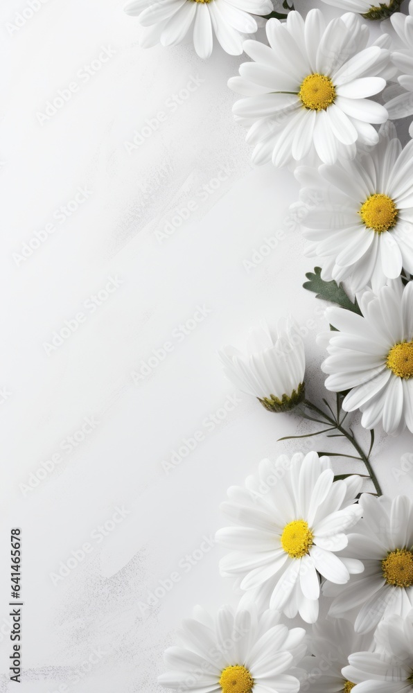 white daisies flower background with a copy space for text white daisies flower background with a copy space for text