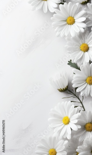 white daisies flower background with a copy space for text © Ali
