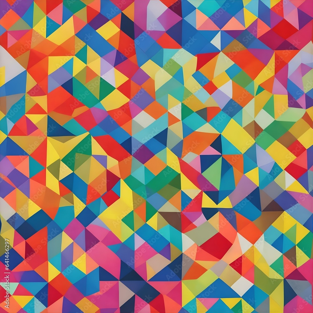 custom made wallpaper toronto digitalabstract colorful geometric pattern, generative ai